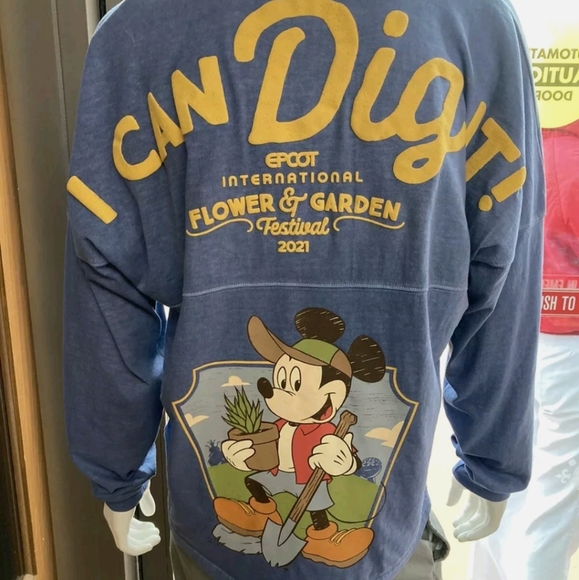 Disney Flower and Garden 2021 Passholder Mickey Spirit Jersey SMALL I Can Dig It - Picture 8 of 9